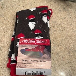 Men’s Holiday Socks brand size 9-12 thermal crew socks NWT